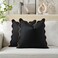 Mayler Yee Scalloped Pillow Covers Set of 2 for Living Room Decorative Sofa Couch Pillows Boho Sytle Decorative Home Aesthetic Funky Preppy Pillow Cases Black Brown 18x18 Inch