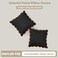 Mayler Yee Scalloped Pillow Covers Set of 2 for Living Room Decorative Sofa Couch Pillows Boho Sytle Decorative Home Aesthetic Funky Preppy Pillow Cases Black Brown 18x18 Inch