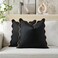 Mayler Yee Scalloped Pillow Covers Set of 2 for Living Room Decorative Sofa Couch Pillows Boho Sytle Decorative Home Aesthetic Funky Preppy Pillow Cases Black Brown 18x18 Inch