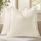 decorUhome Summer Corduroy Cream White Throw Pillow Covers 20x20 Set of 2 Decorative Soft Boho Farmhouse Couch Pillow Covers for Living Room Bed Sofa Broadside Striped Pillow Cases
