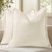 decorUhome Summer Corduroy Cream White Throw Pillow Covers 20x20 Set of 2 Decorative Soft Boho Farmhouse Couch Pillow Covers for Living Room Bed Sofa Broadside Striped Pillow Cases