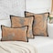 HERAYLI Premium Series Snow Leopard Throw Pillow Covers Animal Jacquard Cushion Cases for Home Decor Chenille Velvet DoubleSided Designs Brown Yellow 18 x 18 inch Covers Only