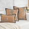 HERAYLI Premium Series Snow Leopard Throw Pillow Covers Animal Jacquard Cushion Cases for Home Decor Chenille Velvet DoubleSided Designs Brown Yellow 18 x 18 inch Covers Only