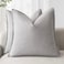 Foindtower Pack of 2 Decorative Linen Soild Throw Pillow Covers Soft Accent Cushion Case Boho Farmhouse Pillowcase for Chair Couch Sofa Bedroom Living Room Home Decor 16 x 16 Inch Light Rustic Gray