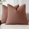 Foindtower Pack of 2 Decorative Linen Soild Throw Pillow Covers Soft Accent Euro Cushion Case Boho Farmhouse Pillowcase for Chair Couch Sofa Bedroom Living Room Home Decor 20 x 20 Inch Rust Red