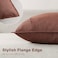 Foindtower Pack of 2 Decorative Linen Soild Throw Pillow Covers Soft Accent Euro Cushion Case Boho Farmhouse Pillowcase for Chair Couch Sofa Bedroom Living Room Home Decor 20 x 20 Inch Rust Red