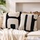 Oudain 2 Pcs Black and White Tufted Pillow Covers Boho Chunky Geometric Decorative Throw Pillow Case 18 x 18 Inches Abstract Pillowcases for Bed CouchWhite Black Classic Style