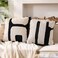 Oudain 2 Pcs Black and White Tufted Pillow Covers Boho Chunky Geometric Decorative Throw Pillow Case 18 x 18 Inches Abstract Pillowcases for Bed CouchWhite Black Classic Style