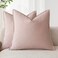 Foindtower Pack of 2 Decorative Linen Solid Throw Pillow Covers Soft Accent Cushion Case Boho Farmhouse Pillowcase for Chair Couch Sofa Bedroom Living Room Home Decor 18 x 18 Inch Light Pink