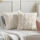 Mixweer Beige Bow Pillow Covers Set of 2 Preppy Room Decor Coquette Cute Spring Summer Decorative Faux Fur Soft Bowknot Stuff Fluffy Plush Aesthetic Pillowcase for Bed Sofa Couch 18 x 18 Inch