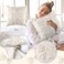 Mixweer Beige Bow Pillow Covers Set of 2 Preppy Room Decor Coquette Cute Spring Summer Decorative Faux Fur Soft Bowknot Stuff Fluffy Plush Aesthetic Pillowcase for Bed Sofa Couch 18 x 18 Inch