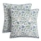 Ridhi Block Print Columbia Blue Pillow Cover 20 x 20 Pack of 2 Decorative Couch Pillows for Living Room Chic Boho Cute Outdoor Pillows Covers Gifts for Spring Easter and Valentine