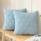 Volcanics Pack of 2 Faux Wool Throw Pillow Covers 20x20 Inches Decorative Farmhouse Velvet Couch Pillow Case Soft Plush Square Boho Cushion Pillowcase Misty Blue