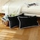 LIGICKY Set of 2 Black Velvet Lumbar Pillow Covers Modern Minimalist Style Solid Decorative White Rope Edging Soft Rectangle Cushion Cases for Sofa Bedroom Party Dcor 12 x 24inch