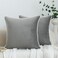 LIGICKY Set of 2 Grey Velvet Throw Pillow Covers Modern Minimalist Style Solid Decorative White Rope Edging Soft Square Cushion Cases for Sofa Bedroom Party Dcor 20 x 20 inch