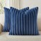 Pallene Faux Fur Plush Throw Pillow Covers 26x26 Set of 2 Luxury Soft Fluffy Striped Decorative Pillow Covers for Sofa Couch Living Room Navy Blue