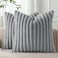 Pallene Faux Fur Plush Throw Pillow Covers 26x26 Set of 2 Luxury Soft Fluffy Striped Decorative Pillow Covers for Sofa Couch Living Room Grey