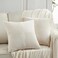 Fancy Homi 2 Packs Cream Samll Decorative Throw Pillow Covers 14x14 Inch with for Couch Bed Sofa Rustic Farmhouse Boho Home Decor Soft Corss Patchwork Corduroy Square Cushion Case 35x35 cm