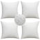 Demetex Outdoor Pillow Covers 20x20 Waterproof Decorative Square Pillowcase Garden Cushion Covers for Couch Bench Outside Patio Set of 4 20 x 20 Inch White