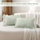 K MASANIJI 2 Pack Pile Green White Plaid Ruffle Gingham Lumbar Throw Pillow Covers 100 Washed Cotton Checkered Farmhouse Decorative Pillow Shams for BedSofa 20x12