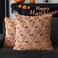 4TH Emotion Halloween Ghost Decorative Pillow Covers 18x18 Set of 2 Light Brown Soft Plush Faux Fur Farmhouse Throw Cushion Cases for Fall Autumn Holiday Home Decorations