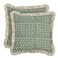 Ridhi Block Print Basil Green Throw Pillow Cover 18 x 18 Pack of 2 Decorative Cushion Covers with Ruffle for Couch Sofa Bed Living Room Home Decor Gift for Spring Easter Valentine