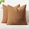 MIULEE Pack of 2 Brown Throw Pillow Covers 18x18 Inch Soft Chenille Pillow Covers for Sofa Living Room Couch Solid Dyed Cases