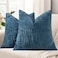 decorUhome Patriotic Navy Blue Chenille Throw Pillow Covers 18x18 Set of 2 Textured Soft Cozy Slubby Couch Pillow Covers Coastal Modern Farmhouse Boho Decorative Pillow Cases for Bed Sofa Living Room