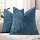 decorUhome Patriotic Navy Blue Chenille Throw Pillow Covers 18x18 Set of 2 Textured Soft Cozy Slubby Couch Pillow Covers Coastal Modern Farmhouse Boho Decorative Pillow Cases for Bed Sofa Living Room