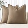 MIULEE Decorative Linen Pillow Covers 20x20 Inch Khaki Boho Farmhouse Neutral Winter Couch Throw Pillows for Bed Pack of 2 Accent Modern Pillowcase Sofa Livingroom Home Decor