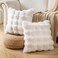 Joyouth Pack of 2 Thick Plush Throw Pillow Covers Fluffy Wave Faux Fur Decorative Cushion Covers Soft Wool Pillowcase for Sofa Couch Livingroom 16x16 Inch White