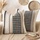 ANRODUO Pack of 2 Boho Decorative Throw Pillow Covers 18x18 Farmhouse Cushion Case Striped Chenille Pillow Cases Square Pillow Covers Accent Neutral Pillowcase for Sofa Couch Bed BlackWhite Stripe