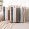 WANLIRD Boho Throw Pillow Covers 18x18 Set of 2 Woven Tufted Farmhouse Pillows Cover with Tassels Textured Striped Cushion Case Neutral Pillow Cases Decorative Pillowcase for Sofa Couch BedBlue