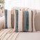 WANLIRD Boho Throw Pillow Covers 18x18 Set of 2 Woven Tufted Farmhouse Pillows Cover with Tassels Textured Striped Cushion Case Neutral Pillow Cases Decorative Pillowcase for Sofa Couch BedBlue