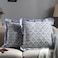 Ridhi Block Print Light Steel Blue Throw Pillow Cover 16 x 16 Pack of 2 Decorative Cushion Covers with Ruffle for Couch Sofa Bed Living Room Home Decor Gift for Spring Easter Valentine