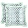 Ridhi Block Print Aquamarine Blue Throw Pillow Cover 20 x 20 Pack of 2 Decorative Cushion Covers with Ruffle for Couch Sofa Bed Living Room Home Decor Gift for Spring Easter Valentine
