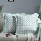 Ridhi Block Print Aquamarine Blue Throw Pillow Cover 20 x 20 Pack of 2 Decorative Cushion Covers with Ruffle for Couch Sofa Bed Living Room Home Decor Gift for Spring Easter Valentine