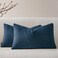 a moment Pack of 2 Decorative Throw Pillow Covers with Twill Cushion Covers for Sofa Living Room Couch Bed 12x20 Inch Blue