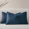 a moment Pack of 2 Decorative Throw Pillow Covers with Twill Cushion Covers for Sofa Living Room Couch Bed 12x20 Inch Blue