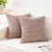 Aegero Pack of 2 Corduroy Decorative Throw Pillow Covers 18x18 InchSoft Striped Pillow Covers Modern Farmhouse Home Decor for Sofa Living Room Couch BedLight Brown