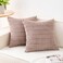Aegero Pack of 2 Corduroy Decorative Throw Pillow Covers 18x18 InchSoft Striped Pillow Covers Modern Farmhouse Home Decor for Sofa Living Room Couch BedLight Brown