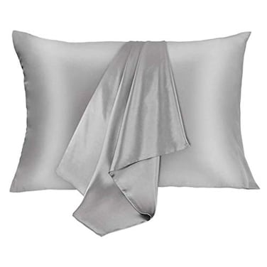 JOGJUE Silk Pillowcase for Hair and Skin 2 Pack 100 Mulberry Silk Bed Pillowcase Hypoallergenic Soft Breathable Both Sides Silk Pillow Case with Hidden Zipper Queen Size Pillow Cases Grey