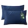 Bedsure Zipper Pillow Cases Queen Cooling Pillow Cases Queen Size Set of 2 Rayon Derived from Bamboo Cooling Pillowcases for Hot Sleepers Soft Breathable Pillow Covers Navy Blue 20x30 Inches