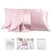PROMEED 23 Momme Silk Pillowcase 2 Pack with Zipper 3rd Gen Grade 6A 100 Mulberry Silk Pillow Case Set of 2 Cooling Pillow Cases for Hot Sleepers Standard 20x26 Pink