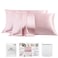 PROMEED 23 Momme Silk Pillowcase 2 Pack with Zipper 3rd Gen Grade 6A 100 Mulberry Silk Pillow Case Set of 2 Cooling Pillow Cases for Hot Sleepers Standard 20x26 Pink