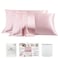 PROMEED 23 Momme Silk Pillowcase 2 Pack with Zipper 3rd Gen Grade 6A 100 Mulberry Silk Pillow Case Set of 2 Cooling Pillow Cases for Hot Sleepers Standard 20x26 Pink