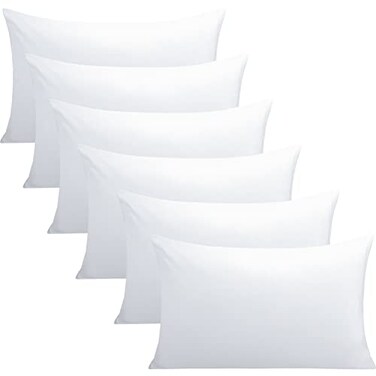 FLXXIE 6 Pack Microfiber Queen Pillowcases Ultra Soft and Wrinkle Fade Resistant Pillow Cases with Envelope Closure 20x30 Inches White