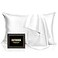 INFIIXSO Silk Pillow Cases 2 Pack Standard Size Ultra Smooth Soft Mulberry Silk Pillow Case for Hair and Skin Breathable Cooling Silk Pillowcase with Hidden Zipper White 20x26 Inches