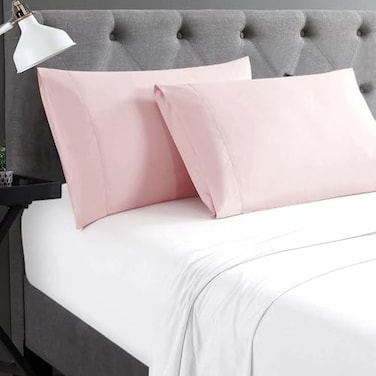 Cathay Home Hospitality 2Piece Standard Pillowcase Set Hotel Collection Twin Twin XL Full Queen Wrinkle Fade Resistant Double Brushed Ultra Soft Microfiber Blush Standard 20 x 30