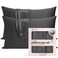 Kitsch Satin Pillowcase with Zipper for Hair Skin Softer Than Silk Pillow Cases Smooth Cooling Satin Pillow Case WrinkleFree Machine Washable Pillow Cases Standard Size 19x26 Charcoal 2pc